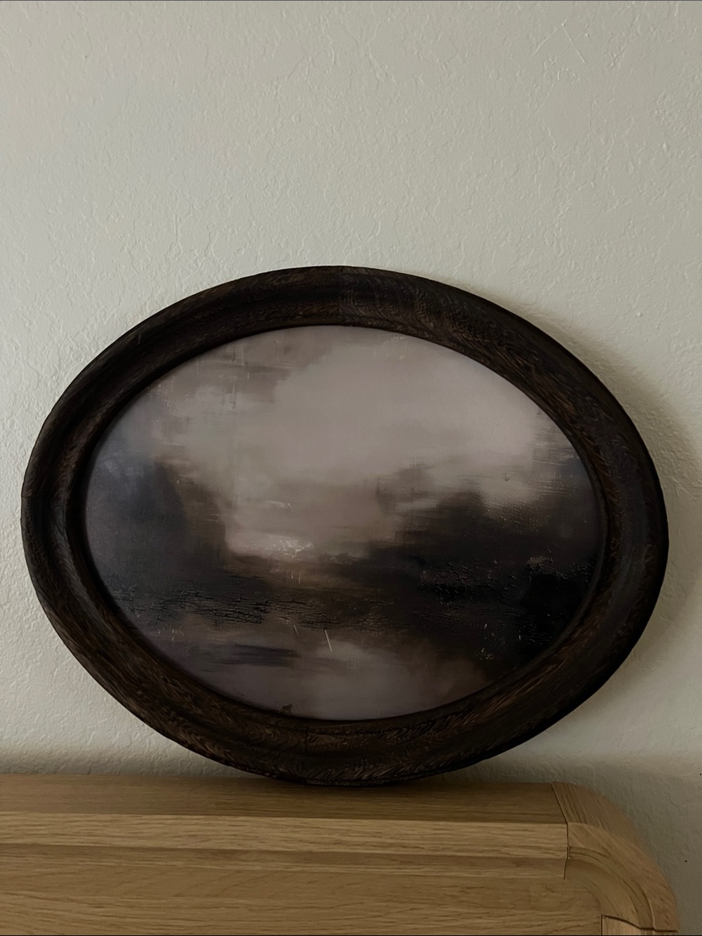 Abstract Oval Wall Art in Brown and Black - Unbranded 20x16
